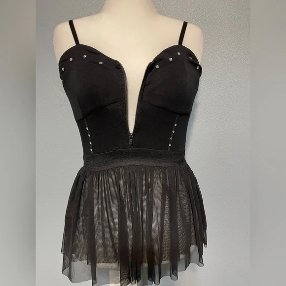 Balera Black Corset Peplum Top Tulle Punkcore Ballerinacore Goth Sexy CHP 2 XS - Picture 4 of 12